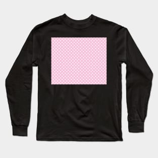 Pink and White Polka Dot Pattern Long Sleeve T-Shirt